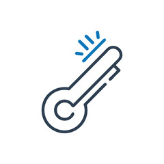 Cold Thermometer Icon on white background