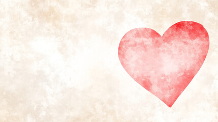 Watercolor heart on vintage textured background