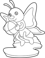 Butterfly Ball Animal Vector Graphic Art Illustration