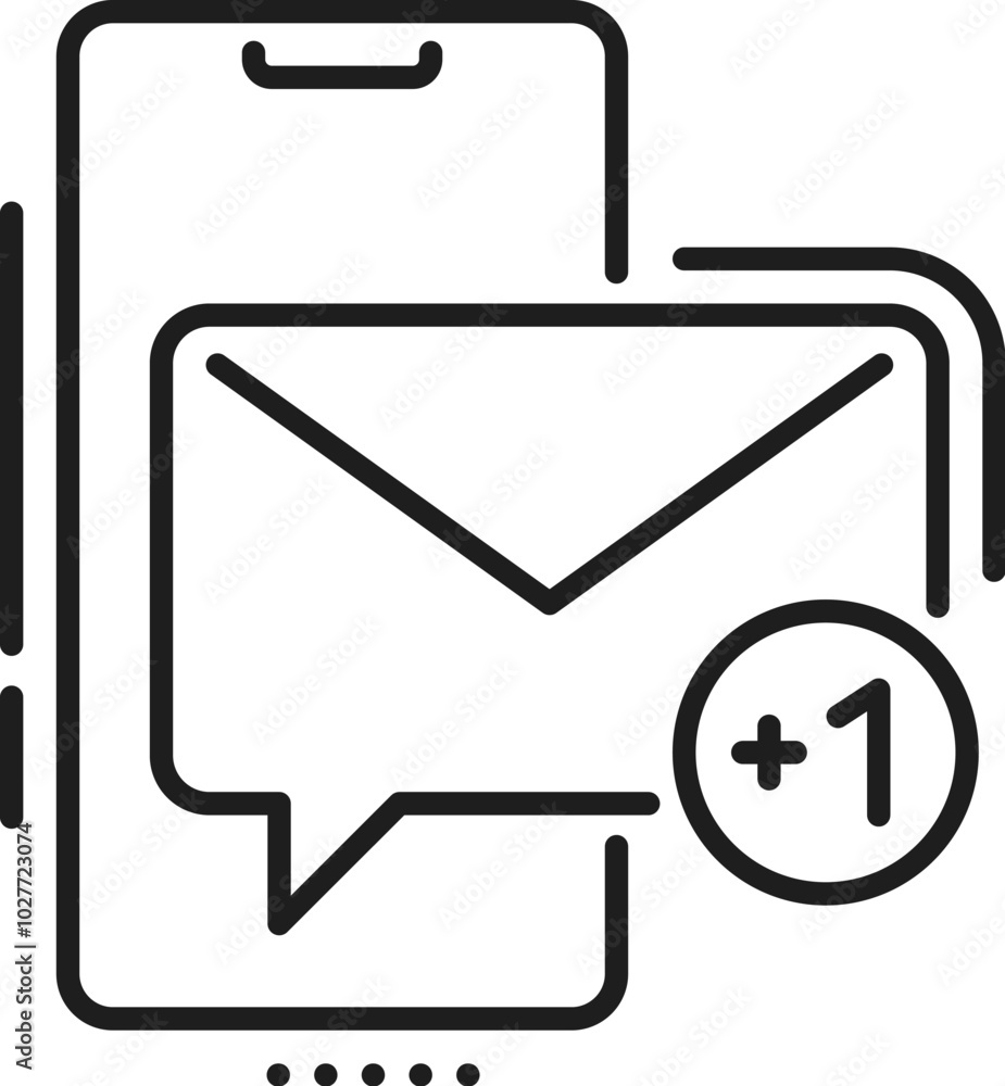 Aufkleber blogging line icon of direct message for social media and vlogging, vector pictogram. dm or direct m