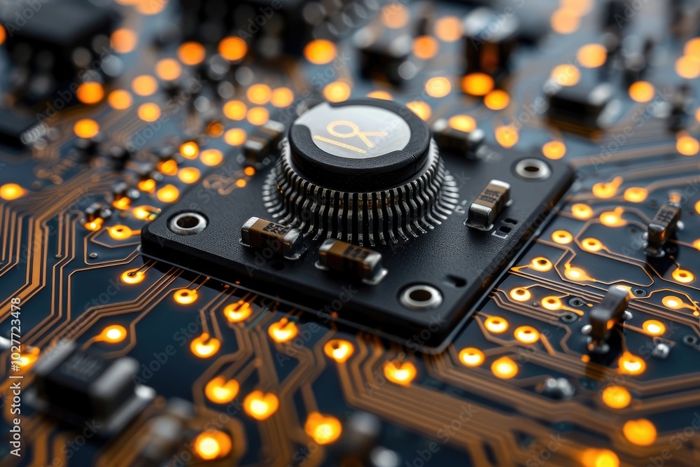 Poster illuminated circuit board with a component and a symbol