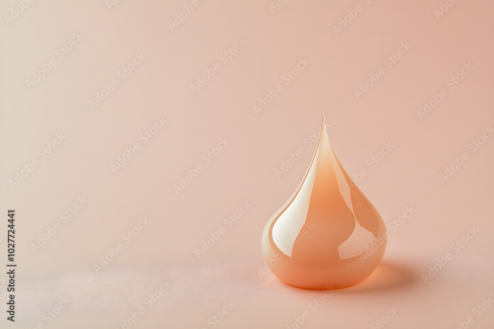 Poster a minimalistic highlighter drop sits elegantly against a soft peach background, showcasing smooth cu