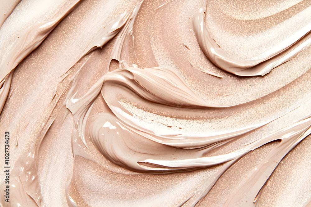 Poster minimalistic photo of a smooth, creamy texture in a warm beige color, showcasing abstract patterns a