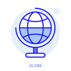 Obraz premium Education web icon in line style for web and mobile app. Symbol of a globe. Vector illustration