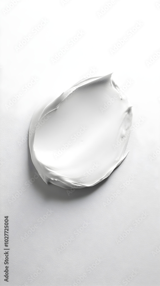 Poster White cream spread in a minimalistic style on a smooth surface, showcasing a clean and modern aesthetic with soft textures and subtle shadows
