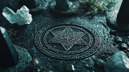 Intricate Sigils on Dark Surface