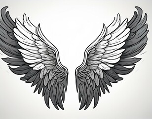Obraz premium angel wings element set white background
