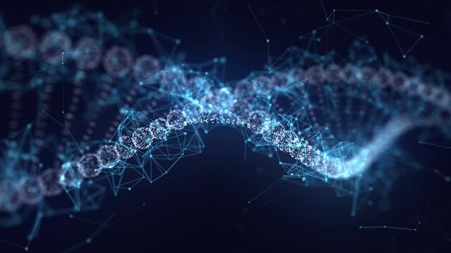4K DNA Blue Background, Abstract technology blue background empty space digital tech background, 