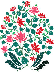 Islamic floral ornamental design. Traditional Arabic and Indian motifs. Great for fabric and textiles, wallpaper, packaging, or any desired idea.