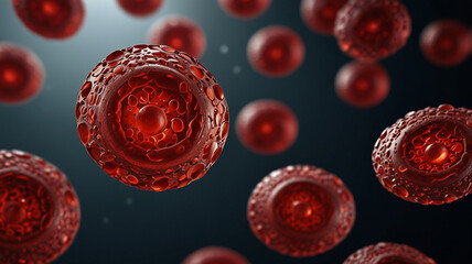 Fototapeta premium Red Blood Cells in Biconcave Disc Shapes