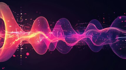 Spiral sound wave rhythm line dynamic abstract vector background 