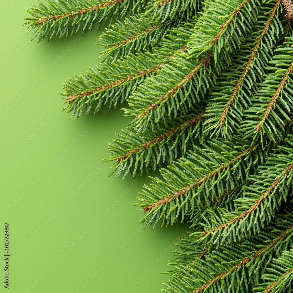 Poster this is a creative layout using christmas tree branches. it is also a flat lay. a concept related to