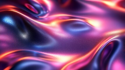 Obraz premium Abstract Wavy Surface with Neon Colors