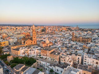 Aerial view of Monopoli town in Puglia region, Italy. 