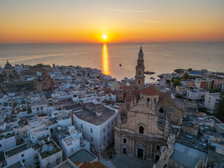 Aerial view of Monopoli town in Puglia region, Italy. 