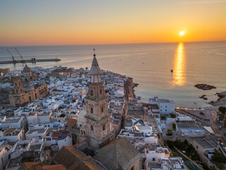 Aerial view of Monopoli town in Puglia region, Italy. 