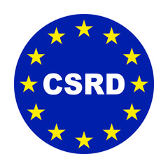 CSRD Corporate Sustainability Reporting Directive concept, CO2 emissions reduction, financial reporting standards regarding sustainability disclosures, auditing