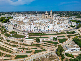 Aerial view of Locorotondo town in Puglia region, Italy. 