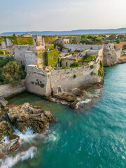Fototapeta premium Aerial view of St. Stephen castle in Monopoli region, Italy. 