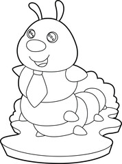 Caterpillar Gentleman Tie Animal Vector Graphic Art Illustration