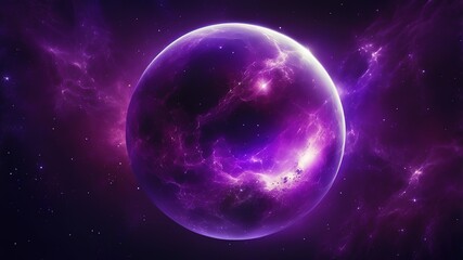 Obraz premium Purple background with nebula space and star 