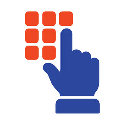 Hand finger entering pin code icon