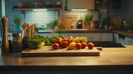 Colorful Healthy Meal Preparation in a Modern Kitchen