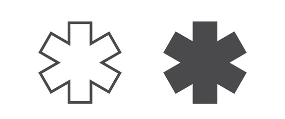 emergency medicine line and flat icons. medical and healthcare symbols. isolated vector images in simple style
