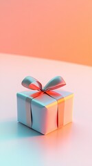 A beautifully wrapped gift box with a pastel ribbon, perfect for celebrations and special occasions.