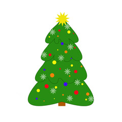 Christmas tree with balls and star