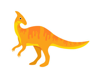 Concept of dinosaur. Orange tyrannosaur. Prehistoric wild animal. Wildlife and fauna. Dino with two legs. Graphic element for website. Flat vector illustration © Aleksey