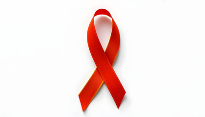 A Red and Yellow ribbon in paper cut style. World hepatitis day awareness month, 28 July, Liver cancer, Jaundice, Cirrhosis, Failure, Enlarged, Hepatic Encephalopathy and Health concept isolated wit