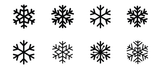 Snow icon, vector. Snowflakes icons, vector, symbol. Set of snowflakes icon design for app, website, logo. Vector illustration.