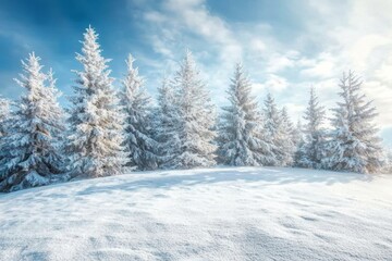 Snowy winter season background 