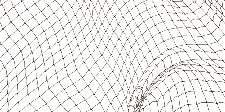 Football or tennis net. Rope mesh on a white background close-up