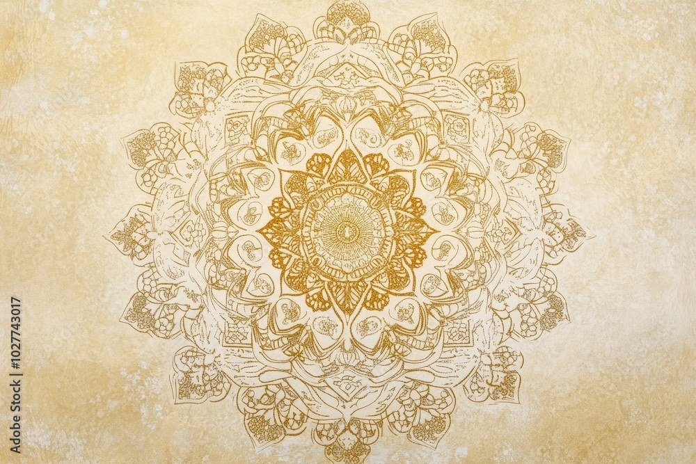 Canvas Prints intricate mandala design in warm tones, creating a serene and harmonious atmosphere perfect for deco