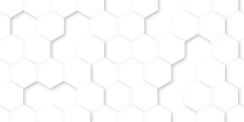 Fototapeta premium Abstract white background with hexagon and hexagonal background. Luxury white pattern with hexagons. abstract 3d hexagonal background with shadow. 3D futuristic abstract honeycomb mosaic background.
