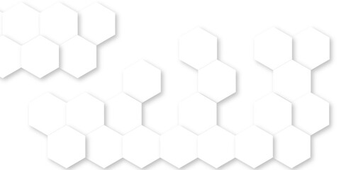 Abstract white background with hexagon and hexagonal background. Luxury white pattern with hexagons. abstract 3d hexagonal background with shadow. 3D futuristic abstract honeycomb mosaic background.