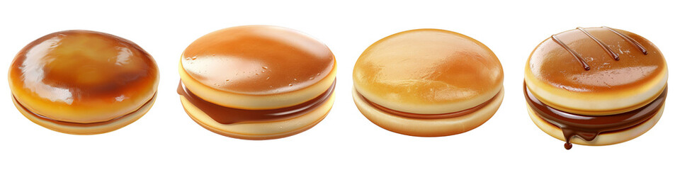 Dorayaki clipart collection, symbol, logos, icons isolated on transparent background