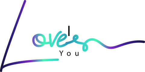 gradient text color i love you black and white hand written lettering about love, I love you text
