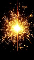 Naklejka premium A glowing sparkler against a black background.