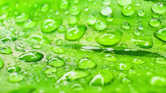 water drops on green leaf