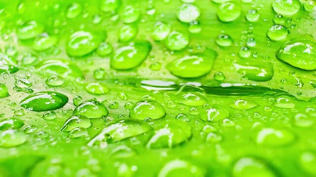 water drops on green leaf