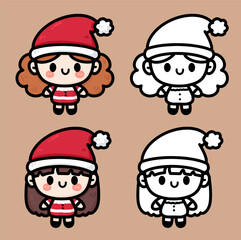 Christmas Santa cartoon drawing vector