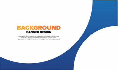 Banner Design Background. Simple White, Blue and Orange Background