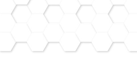 Abstract white background with hexagon and hexagonal background. Luxury white pattern with hexagons. abstract 3d hexagonal background with shadow. 3D futuristic abstract honeycomb mosaic background.