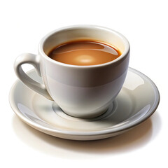 A steaming cup of coffee awaits.