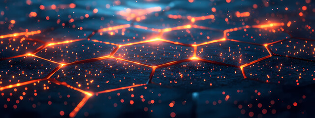 Obraz premium Hexagonal Digital Power Grid