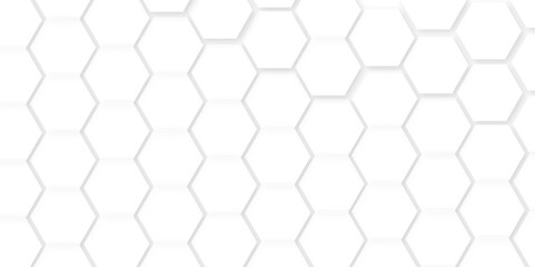 Abstract white background with hexagon and hexagonal background. Luxury white pattern with hexagons. abstract 3d hexagonal background with shadow. 3D futuristic abstract honeycomb mosaic background.