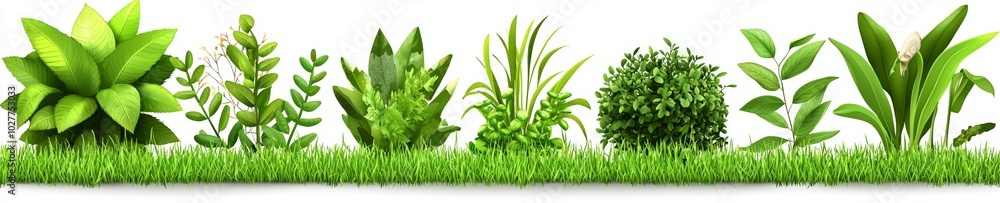 Poster 3d rendering of a bush with a transparent background, suitable for illustration, digital composition